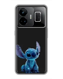 Чехол для Realme GT3 с картинкой «Стич на черном»