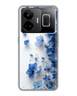 Чохол для Realme GT3 з картинкою «Блакитний квітковий каскад»