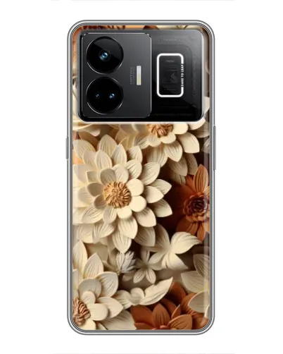 Чохол для Realme GT3 з картинкою «Бежевий флористичний декор»