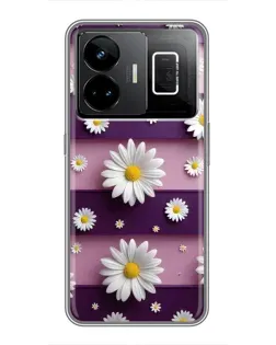 Чохол для Realme GT3 з картинкою «Ромашки на фіолетовому»