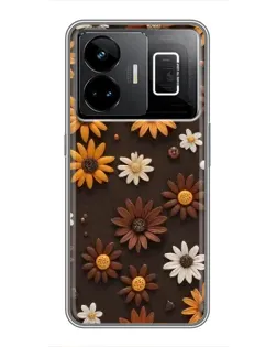 Чохол для Realme GT3 з картинкою «Візерунок з маленьких соняшників»