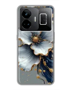 Чохол для Realme GT3 з картинкою «Біла квітка та золотий флюїд»