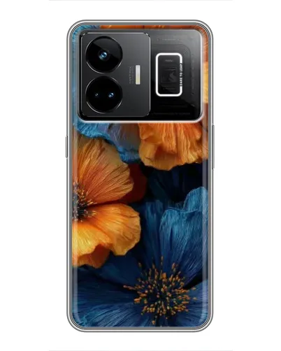 Чехол для Realme GT3 с картинкой «Яркая сине-оранжевая флора» Чехол для Realme GT3 с картинкой «Яркая сине-оранжевая флора»