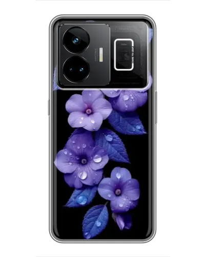 Чохол для Realme GT3 з картинкою «Фіолетові квіти з росою»