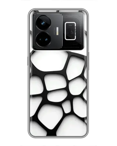 Чехол для Realme GT3 с картинкой «Белая объемная сетка»