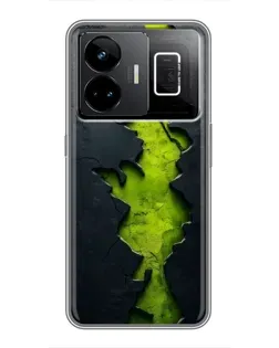 Чехол для Realme GT3 с картинкой «Салатовый разлом скалы» Чехол для Realme GT3 с картинкой «Салатовый разлом скалы»