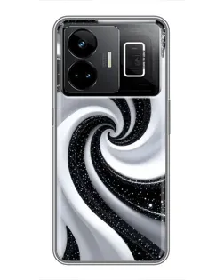 Чехол для Realme GT3 с картинкой «Черно-белая спираль» Чехол для Realme GT3 с картинкой «Черно-белая спираль»