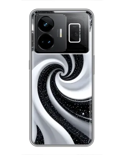 Чехол для Realme GT3 с картинкой «Черно-белая спираль»