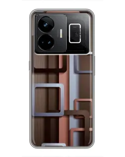 Чехол для Realme GT3 с картинкой «Коричневые объемные квадраты» Чехол для Realme GT3 с картинкой «Коричневые объемные квадраты»
