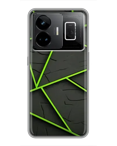 Чехол для Realme GT3 с картинкой «Зеленые геометрические линии»