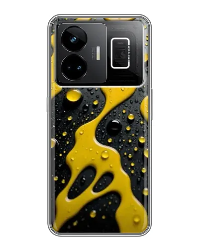 Чехол для Realme GT3 с картинкой «Жидкое желтое золото»