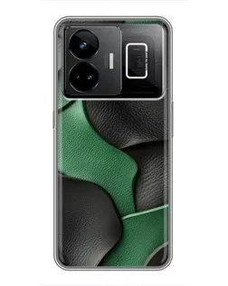 Чехол для Realme GT3 с картинкой «Зеленые кожаные волны» Чехол для Realme GT3 с картинкой «Зеленые кожаные волны»