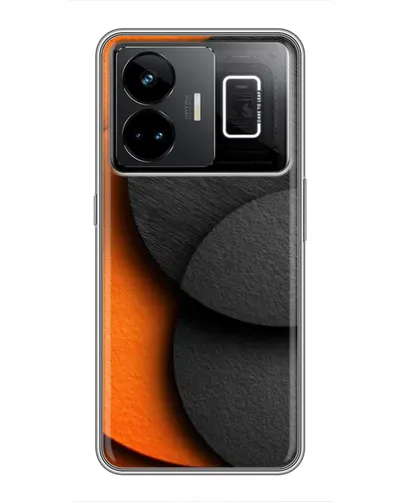 Чехол для Realme GT3 с картинкой «Геометрия оранжевых кругов»