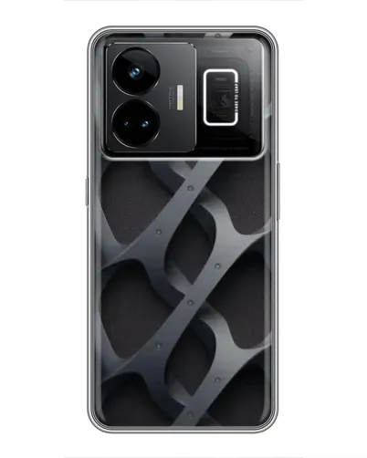 Чехол для Realme GT3 с картинкой «Объемное серое плетение»