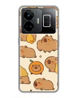 Чехол для Realme GT3 с картинкой «Капибары с апельсинами»