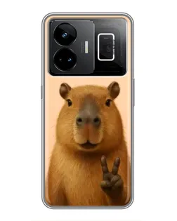 Чехол для Realme GT3 с картинкой «Капибара виктория»