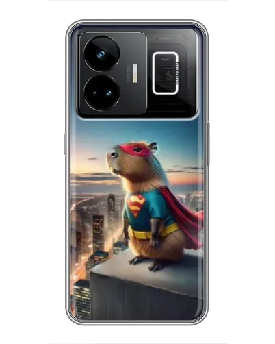 Чехол для Realme GT3 с картинкой «Капи-мен супергерой» Чехол для Realme GT3 с картинкой «Капи-мен супергерой»