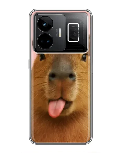Чехол для Realme GT3 с картинкой «Капибара с языком» Чехол для Realme GT3 с картинкой «Капибара с языком»