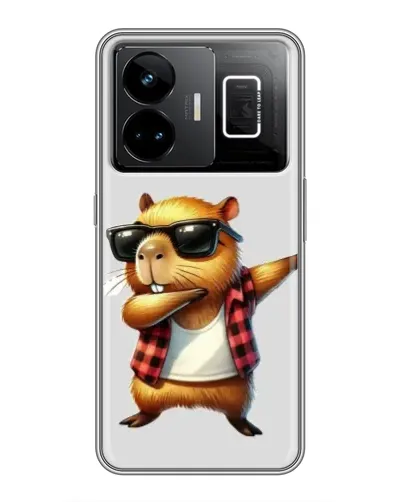 Чехол для Realme GT3 с картинкой «Капибара рэпер даб» Чехол для Realme GT3 с картинкой «Капибара рэпер даб»