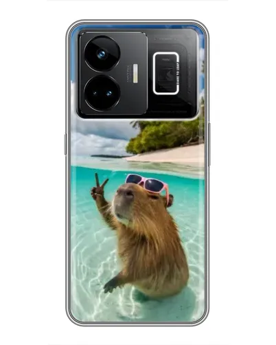 Чехол для Realme GT3 с картинкой «Капибара на море» Чехол для Realme GT3 с картинкой «Капибара на море»