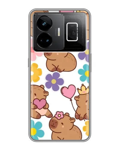 Чехол для Realme GT3 с картинкой «Цветочный паттерн капибар» Чехол для Realme GT3 с картинкой «Цветочный паттерн капибар»