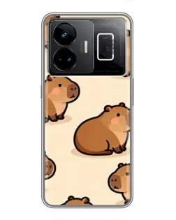Чехол для Realme GT3 с картинкой «Паттерн милых капибар»