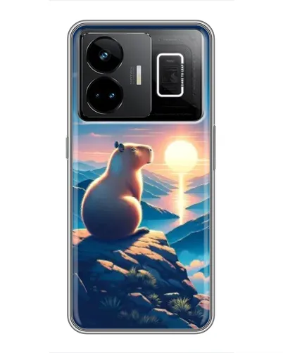 Чехол для Realme GT3 с картинкой «Закат солнца с капибарой» Чехол для Realme GT3 с картинкой «Закат солнца с капибарой»