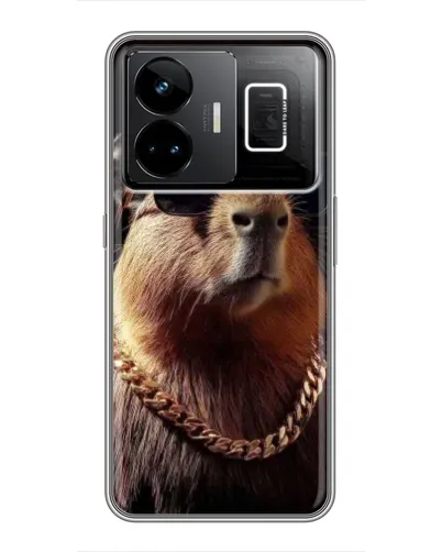 Чехол для Realme GT3 с картинкой «Капибара золотая цепь» Чехол для Realme GT3 с картинкой «Капибара золотая цепь»