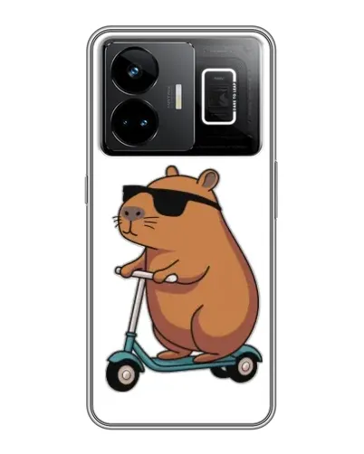 Чехол для Realme GT3 с картинкой «Капибара на самокате» Чехол для Realme GT3 с картинкой «Капибара на самокате»