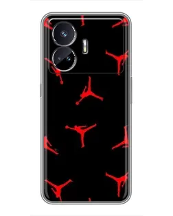 Чехол для Realme GT5 с картинкой «Jordan Red Pattern»