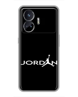 Чехол для Realme GT5 с картинкой «Jordan White Logo»