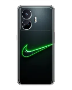 Чехол для Realme GT5 с картинкой «Неоновый контур Nike»