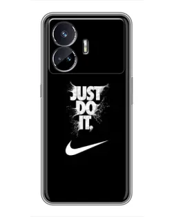 Чехол для Realme GT5 с картинкой «Текстовый принт Nike»