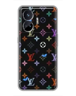 Чехол для Realme GT5 с картинкой «Цветная монограмма LV»