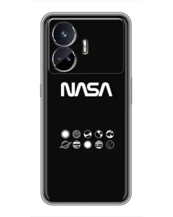 Чехол для Realme GT5 с картинкой «NASA — технический принт»