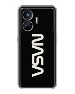 Чехол для Realme GT5 с картинкой «NASA — вертикальный логотип»