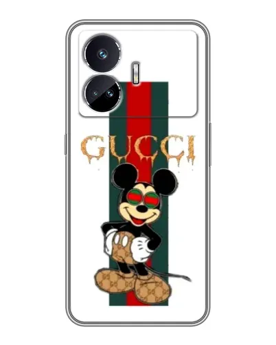 Чехол для Realme GT5 с картинкой «Микки Маус Gucci — полосы»