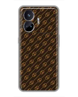 Чехол для Realme GT5 с картинкой «Gucci — золотые диагонали» Чехол для Realme GT5 с картинкой «Gucci — золотые диагонали»