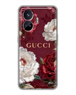 Чехол для Realme GT5 с картинкой «Gucci — бордовые розы» Чехол для Realme GT5 с картинкой «Gucci — бордовые розы»