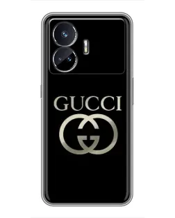 Чехол для Realme GT5 с картинкой «Gucci — золото на черном» Чехол для Realme GT5 с картинкой «Gucci — золото на черном»