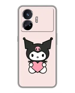 Чехол для Realme GT5 с картинкой «Kuromi и сердце»
