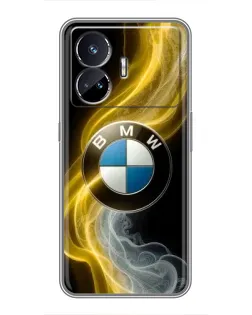 Чохол для Realme GT5 з картинкою «Золотистий дим BMW»