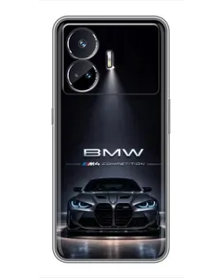 Чехол для Realme GT5 с картинкой «BMW сквозь ночной город»