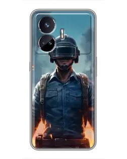 Чехол для Realme GT5 с картинкой «PUBG — реалистичный герой»