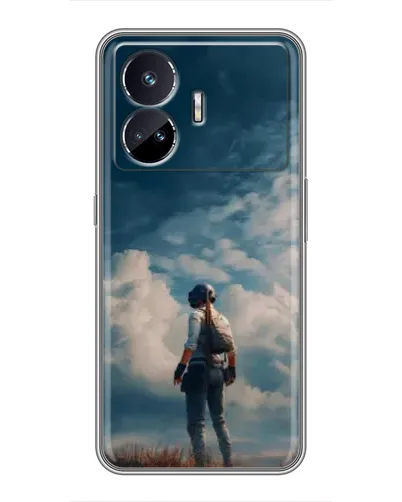 Чехол для Realme GT5 с картинкой «Герой PUBG на скале» Чехол для Realme GT5 с картинкой «Герой PUBG на скале»