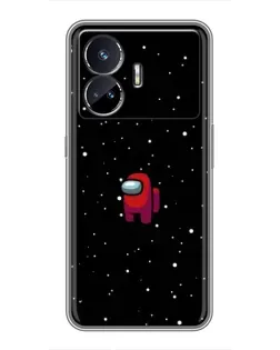 Чехол для Realme GT5 с картинкой «Красный Among Us»