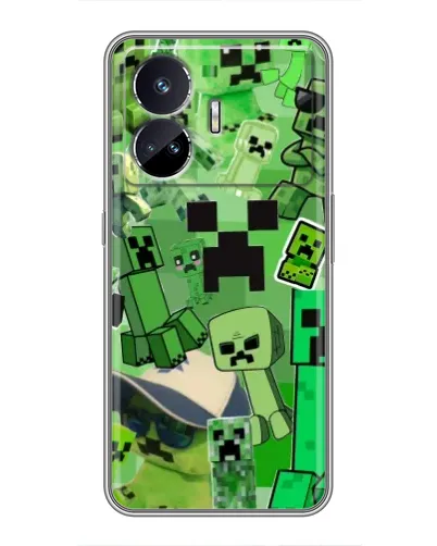 Чехол для Realme GT5 с картинкой «Криперы Minecraft» Чехол для Realme GT5 с картинкой «Криперы Minecraft»