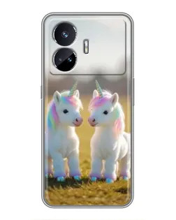 Чехол для Realme GT5 с картинкой «Пара единорогов» Чехол для Realme GT5 с картинкой «Пара единорогов»