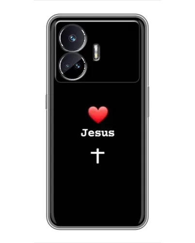 Чехол для Realme GT5 с картинкой «Сердце - Jesus»