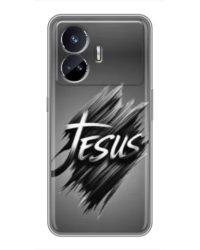 Чехол для Realme GT5 с картинкой «Надпись Jesus Graffiti»